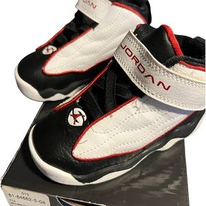 BRAND NEW BABY/TODDLER JORDAN PRO STRONG BT 407486 005 BLACK/RED-WHITE SHOES